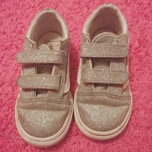Vans silver sparkly shoes
